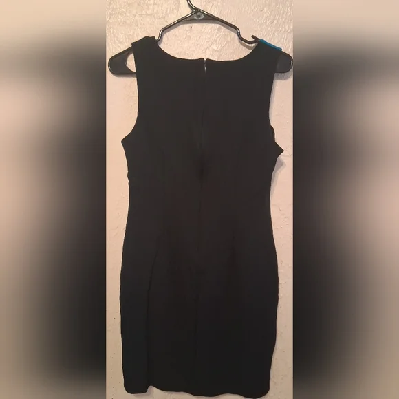 DKNY Black Blue Colorblock Fitted Dress Size 8 - Picture 5 of 6